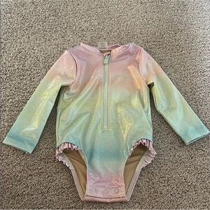 Old Navy Swim Bundle - Rainbow & Lime Green swimsuit - QTY 2 6-12mo